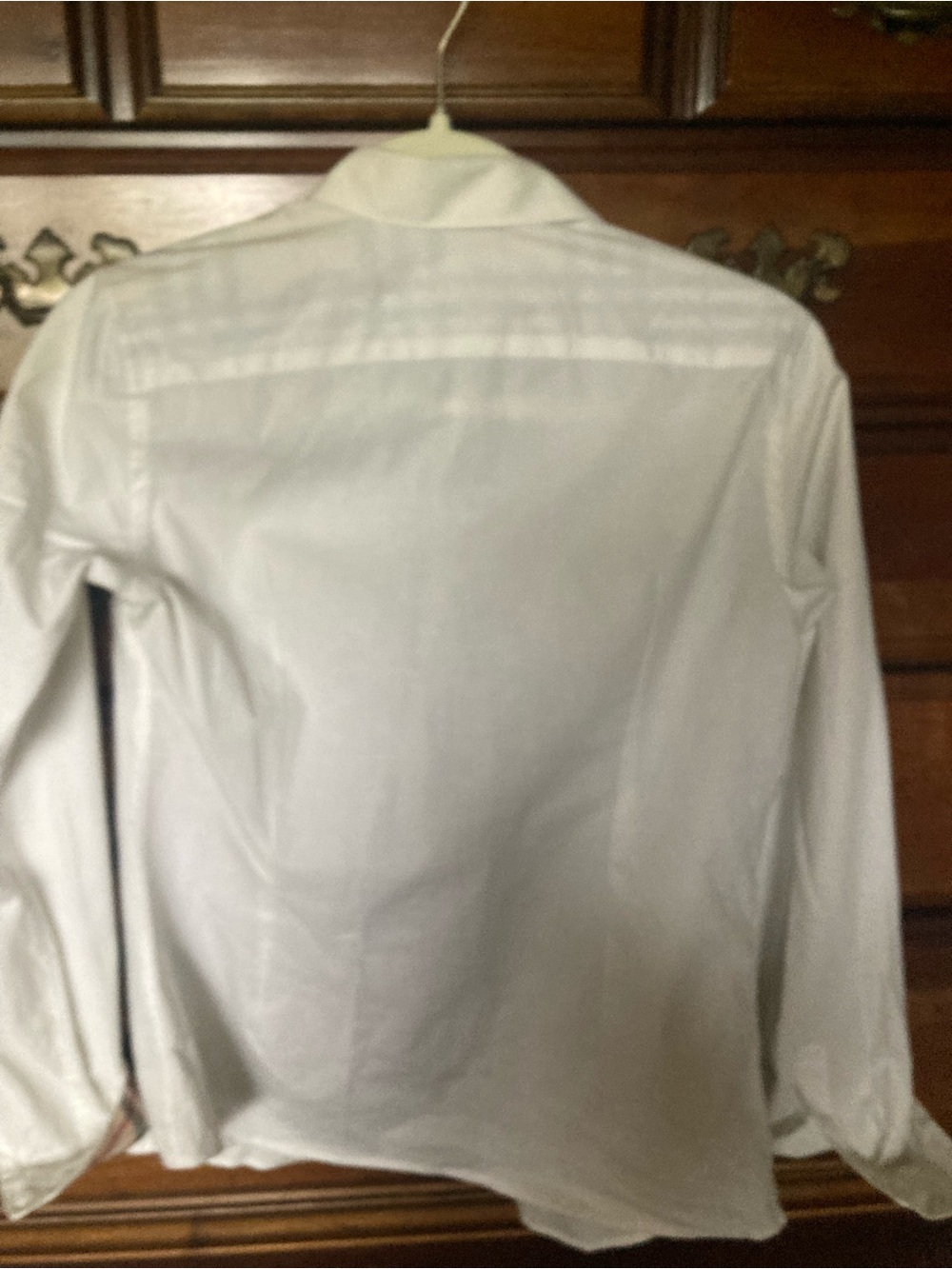 Burberry White Button-Up with Nova Check Trim - Picture 3 of 8